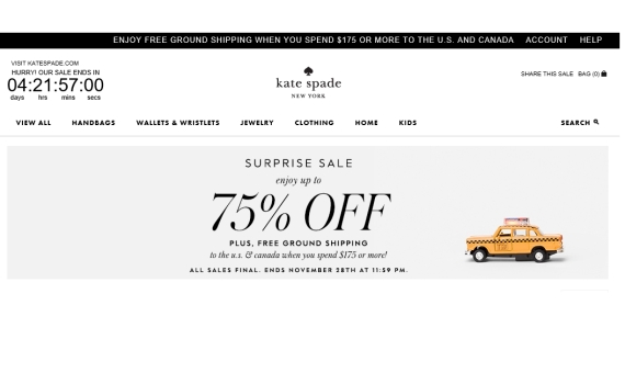 Surprise!! kate Spade 低至2.5折!
