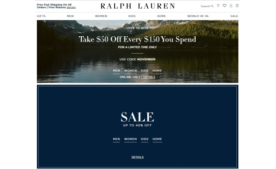 RALPH LAUREN SALE UP TO 40% OFF