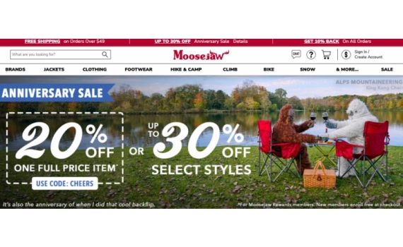 Moosejaw 30$ discount PUMPKIN