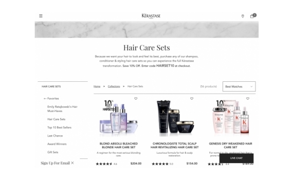 Hair care set 10% off