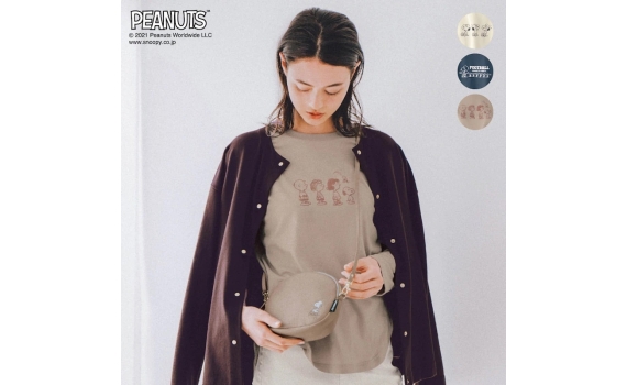 「スヌーピー」長袖Tシャツ