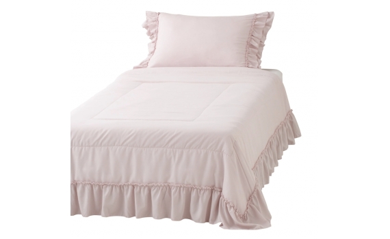 FUWARO SUMMER COMFORTER CASE FRILLS DOUBLE PINK