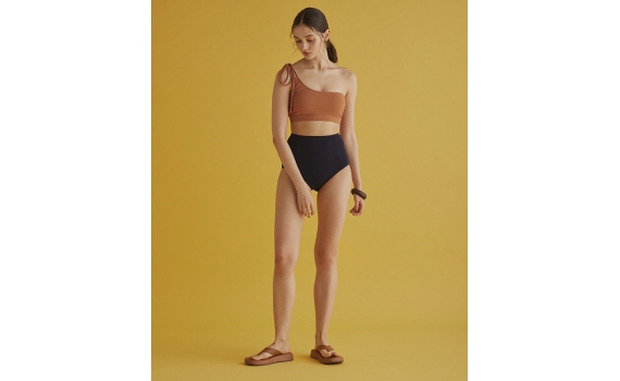 【2022 S/S】綁帶單肩高腰泳衣