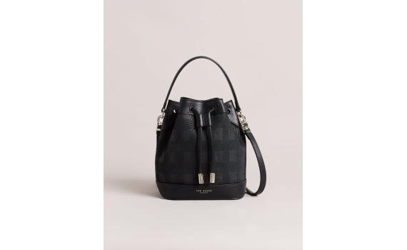 Ted Baker – Chekel Suede Check Debossed Bucket Bag