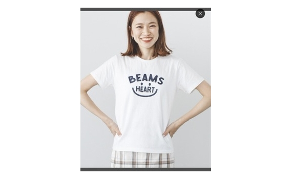 BEAMS HEART smile logo tee